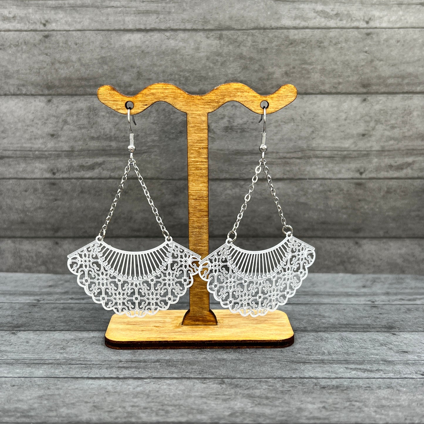 Dissent Lace Collar RBG Inspired Justice Filigree  Earrings