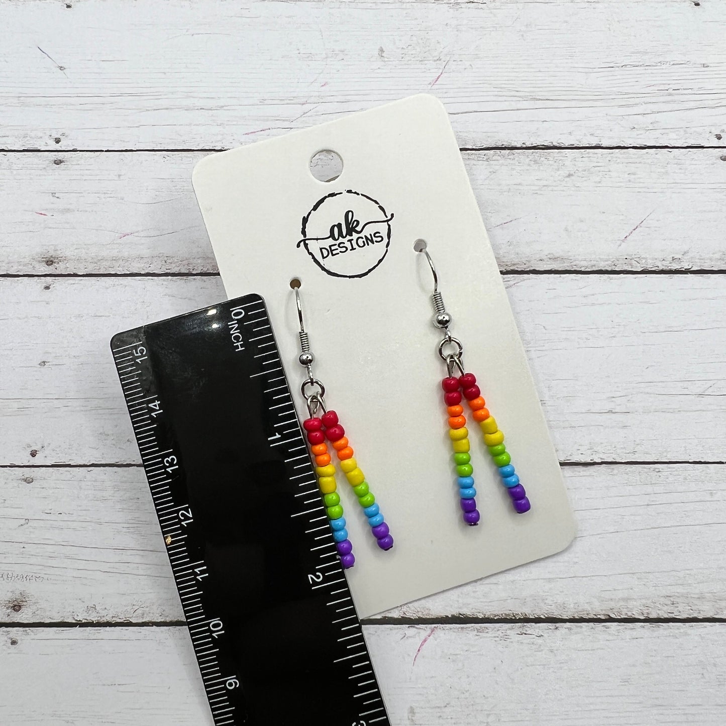 Rainbow LGBTQ Non-binary Trans Gay Pride Flag Seed Bead Earrings