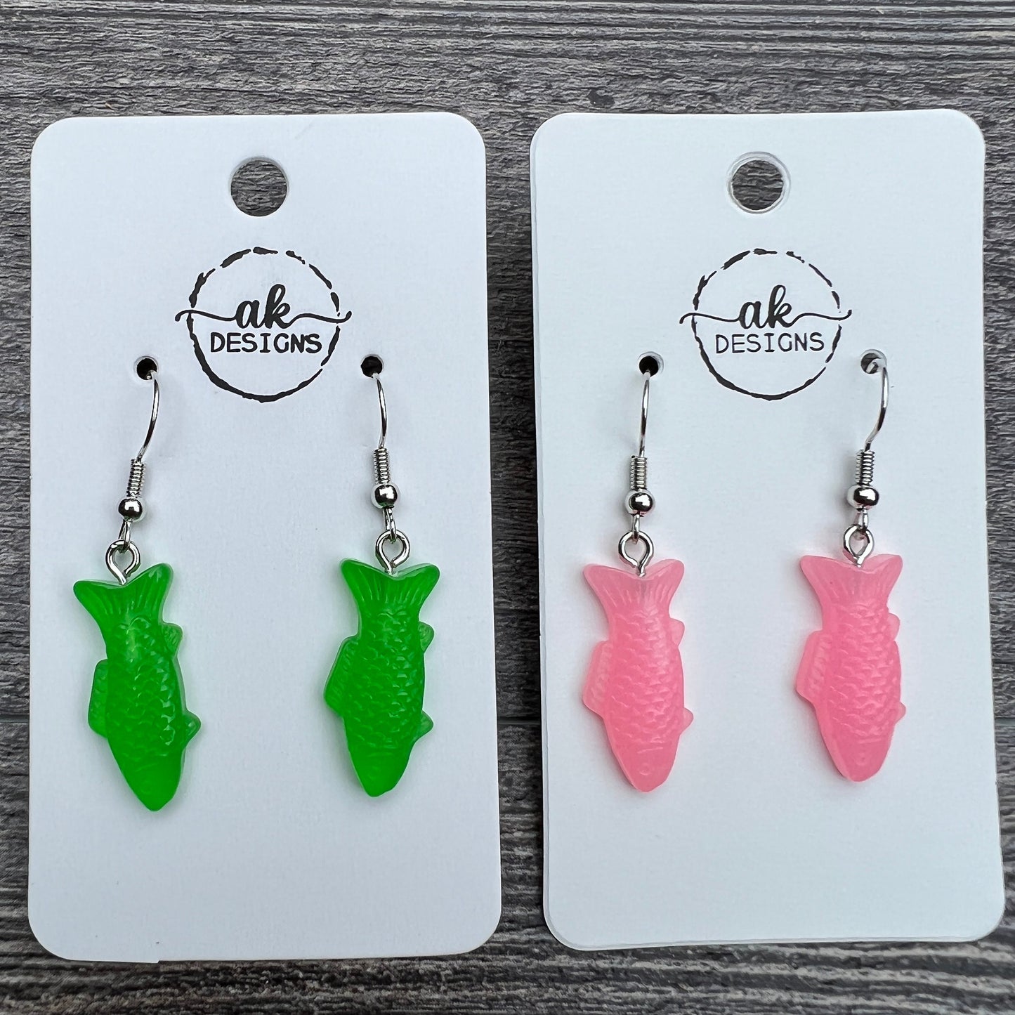 Gummy Candy Fish Hypoallergenic Resin Earrings