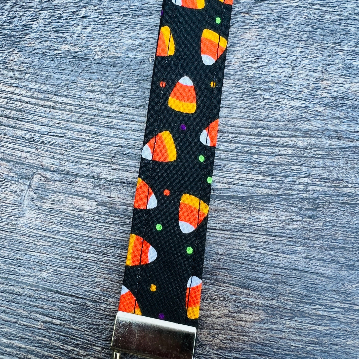 Handmade Halloween Spooky Pumpkin Bat Candy Corn Jack-o-Lantern Ghost 6" Fabric Key Fob Keyfob Keychain Wristlet Keys