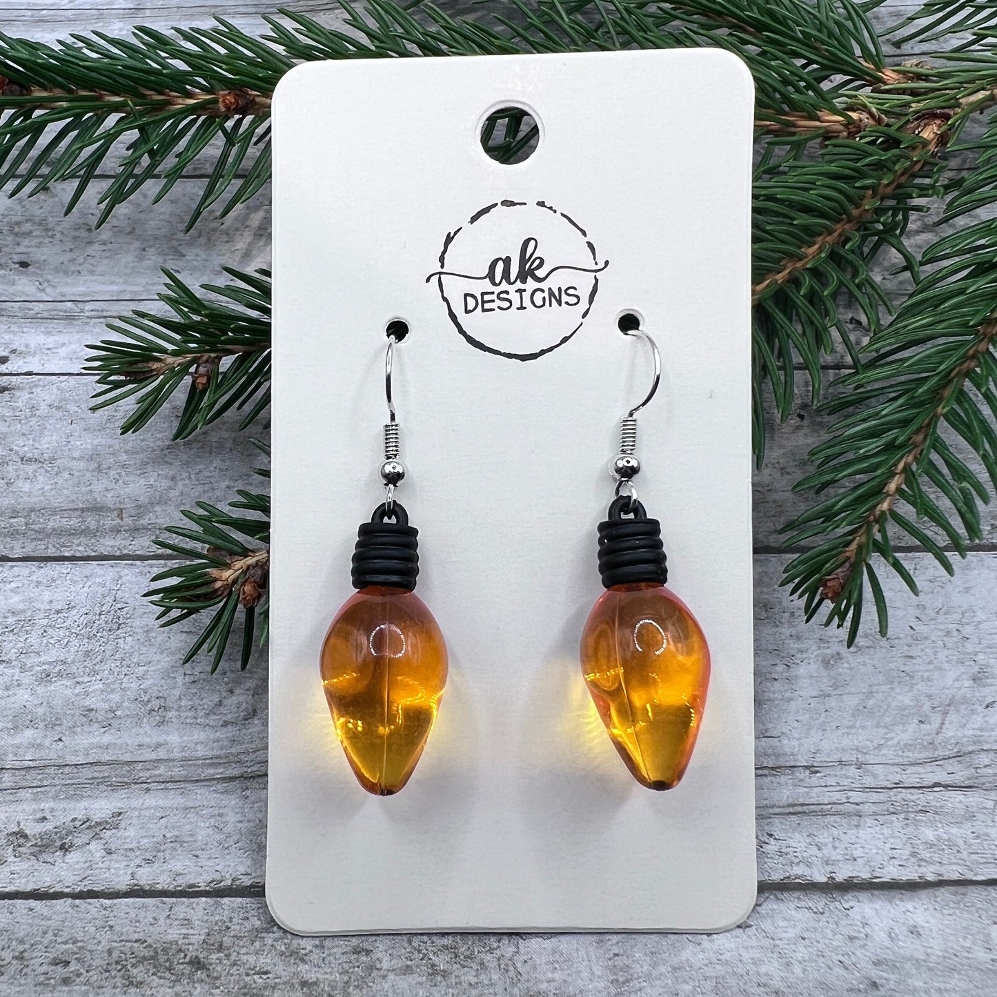 Christmas Holiday Holiday Light Bulb Tree Hypoallergenic  Earrings