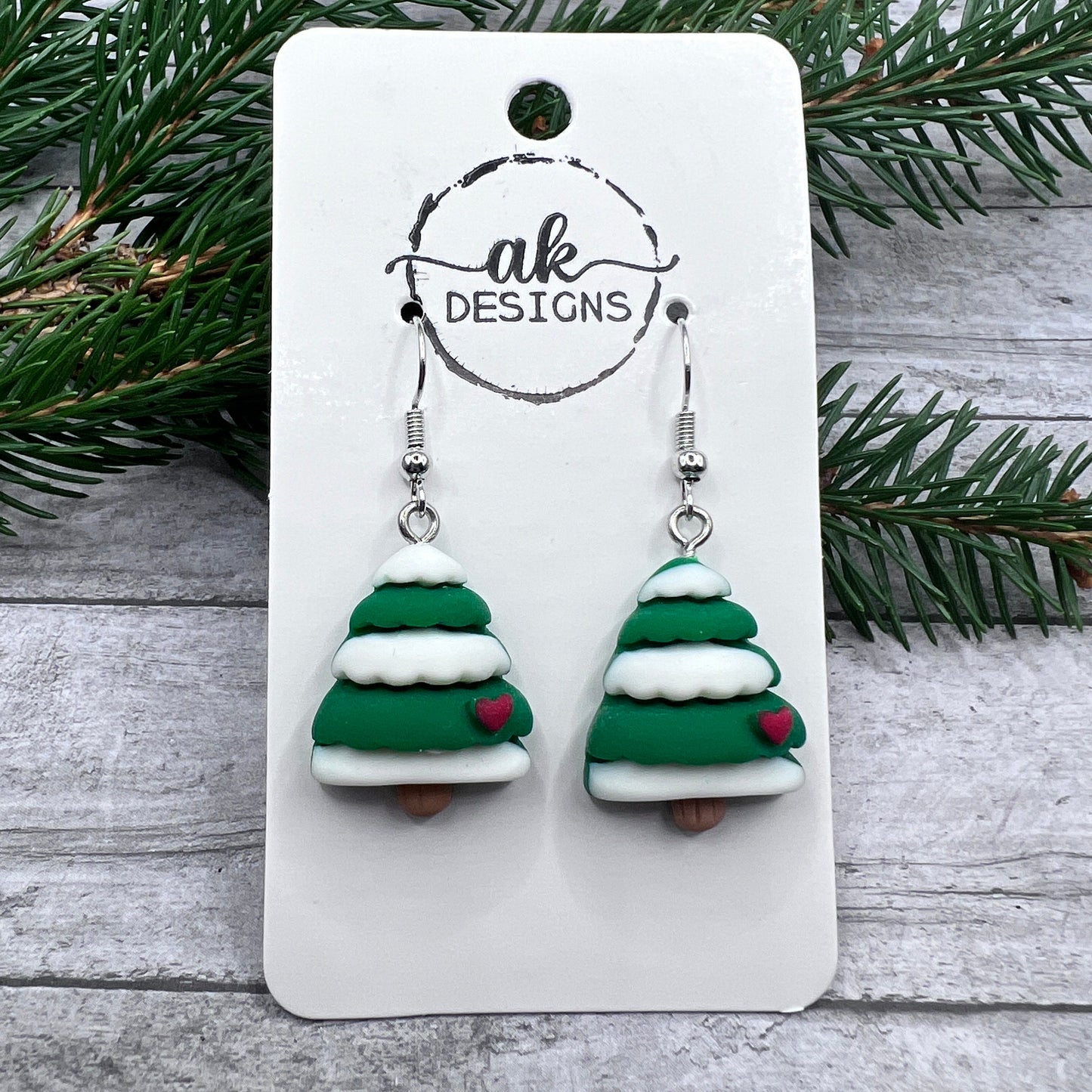 Christmas Tree Kawaii Cartoon Resin Dangle Hypoallergenic Holiday Earrings