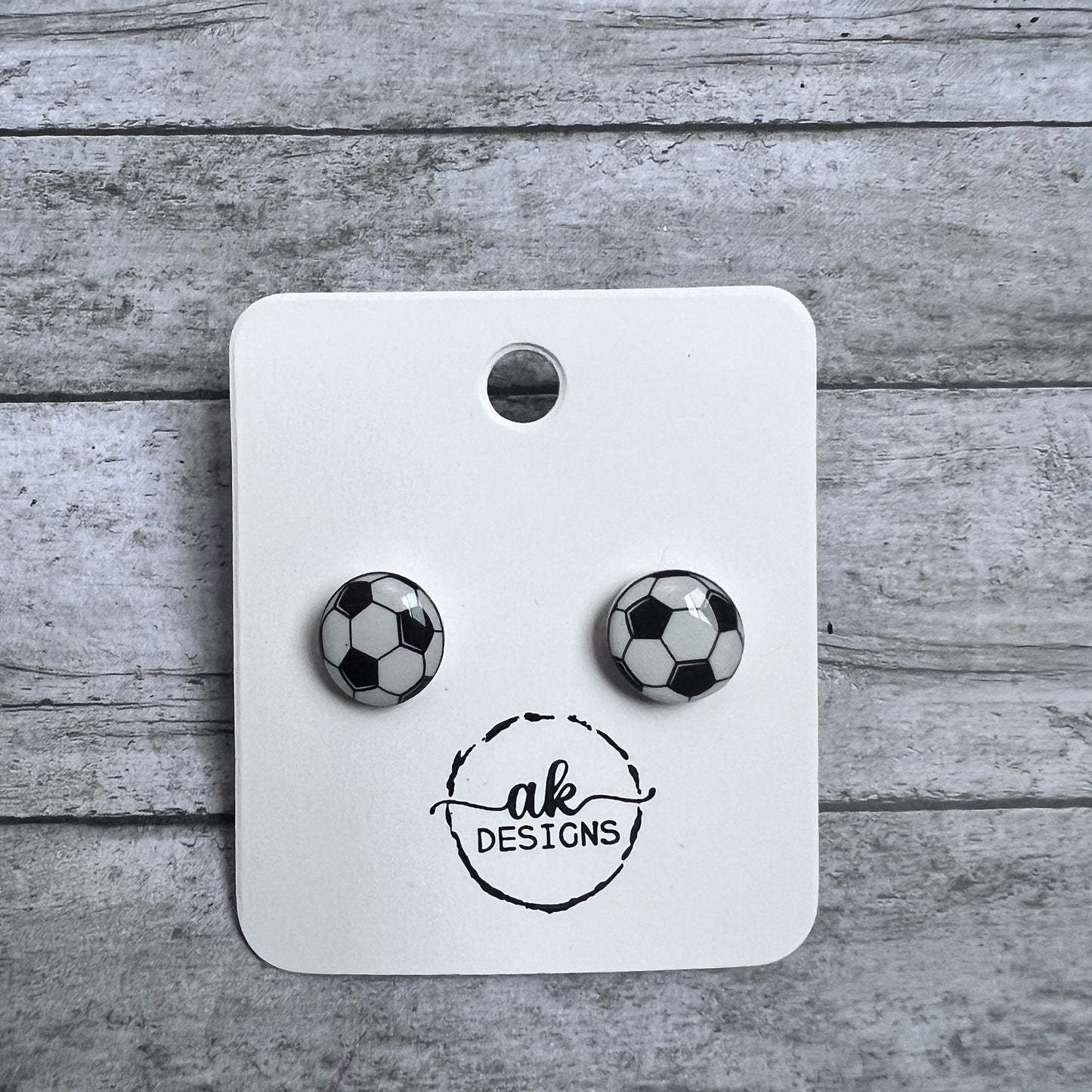 Sports Ball Resin Plastic Stud Earrings