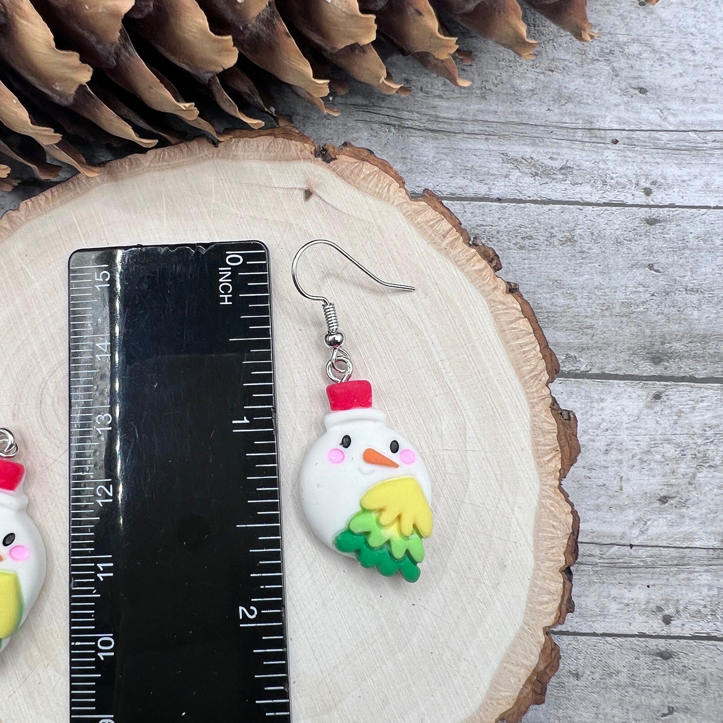 Christmas Tree Snowman Earrings