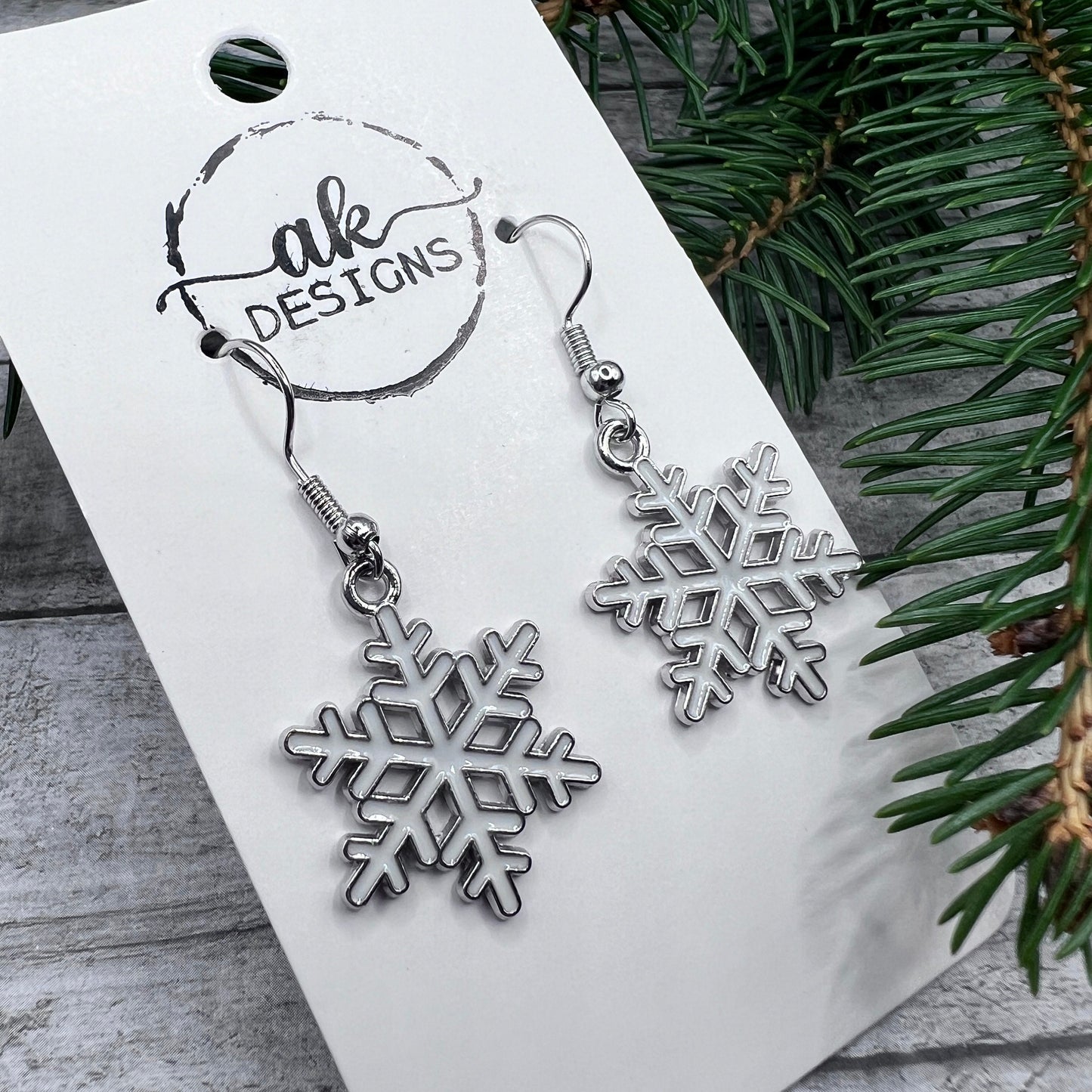Winter Snowflake Christmas Snow Hypoallergenic  Holiday Enamel Lightweight Earrings