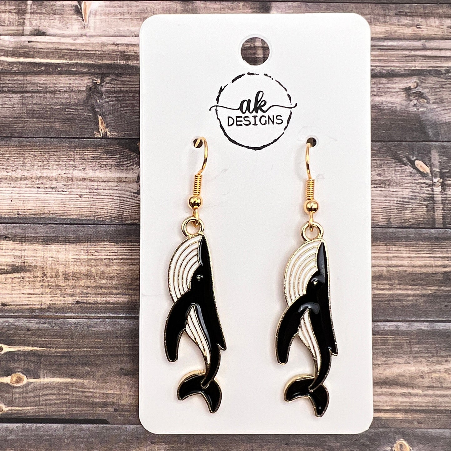 Bold Humpback Orca Whale Earrings