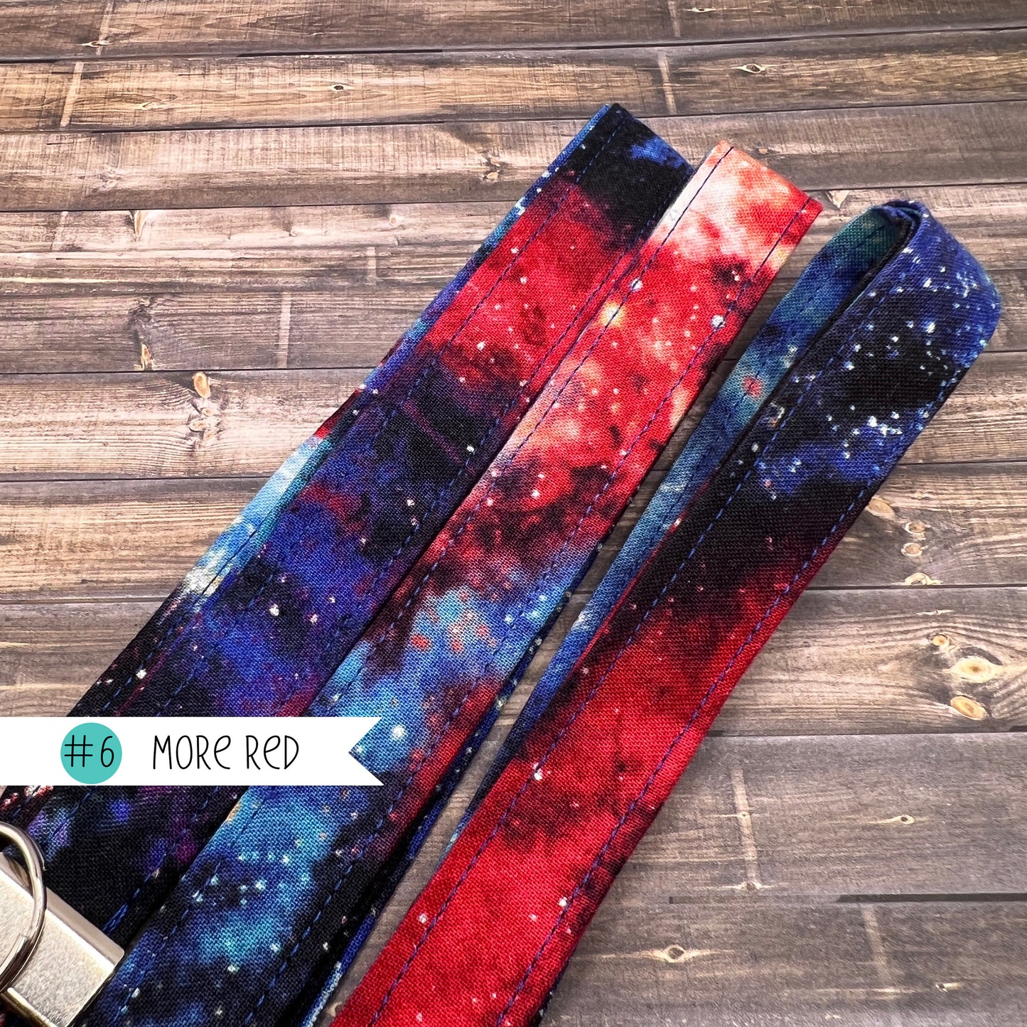 Handmade 20" Fabric Celestial Galaxy Rainbow Stars  , Choice Lanyard Keychain Keys Badge Holder