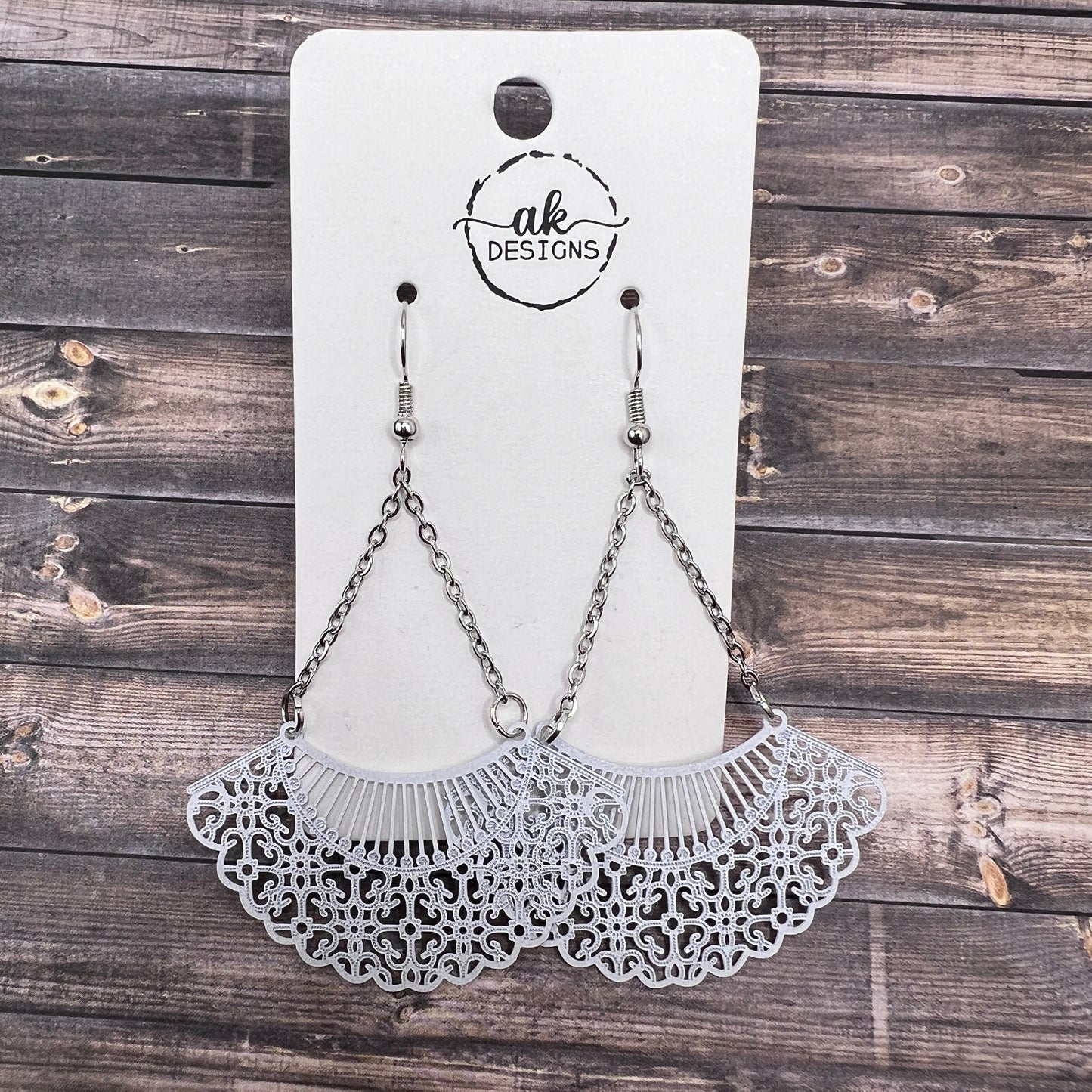 Dissent Lace Collar RBG Inspired Justice Filigree  Earrings
