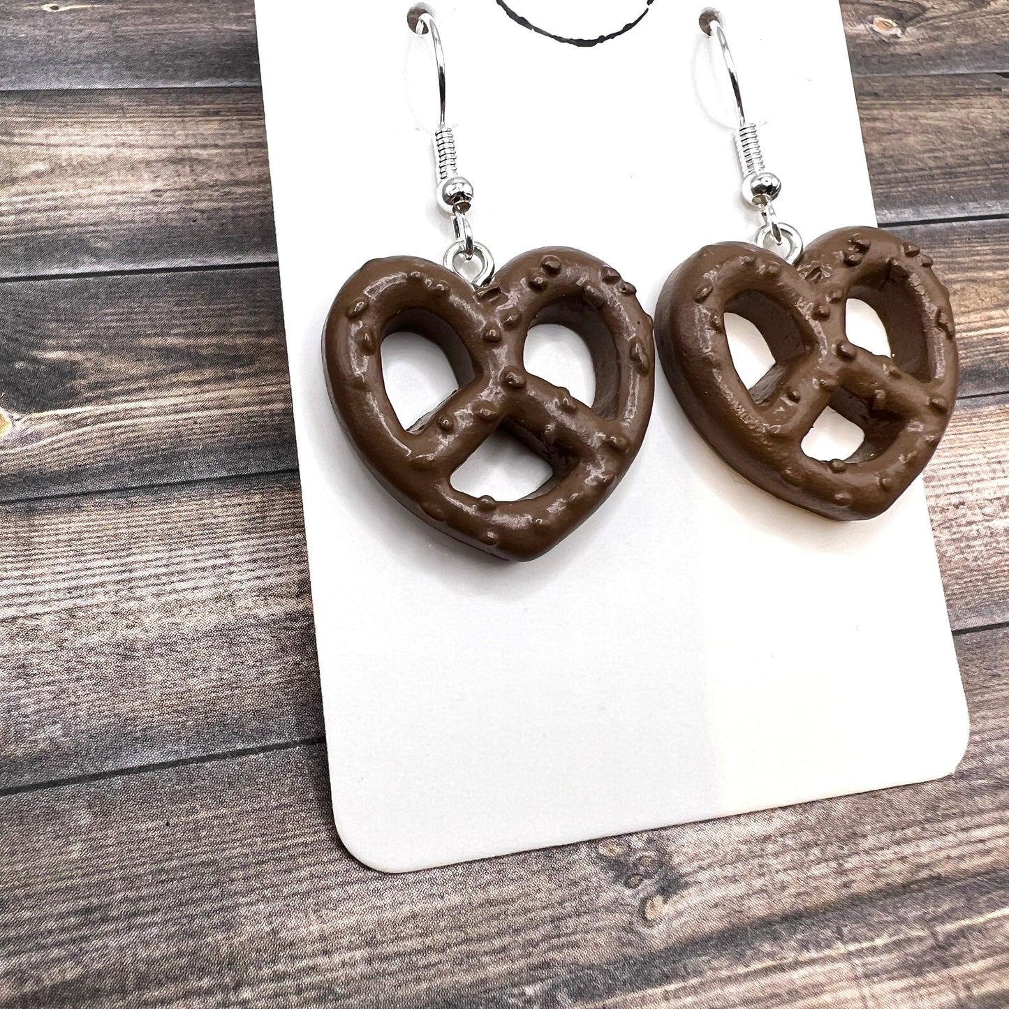 Chocolate Covered Pretzel Candy Earrings, Hypoallergenic  Food Snacks - Clearance