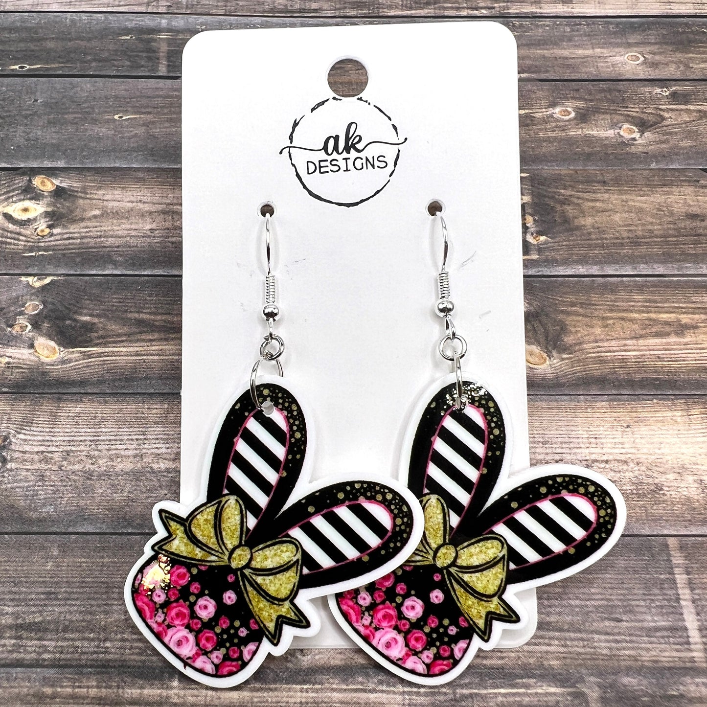 Bunny Ears Easter Basket Earrings - Clearance