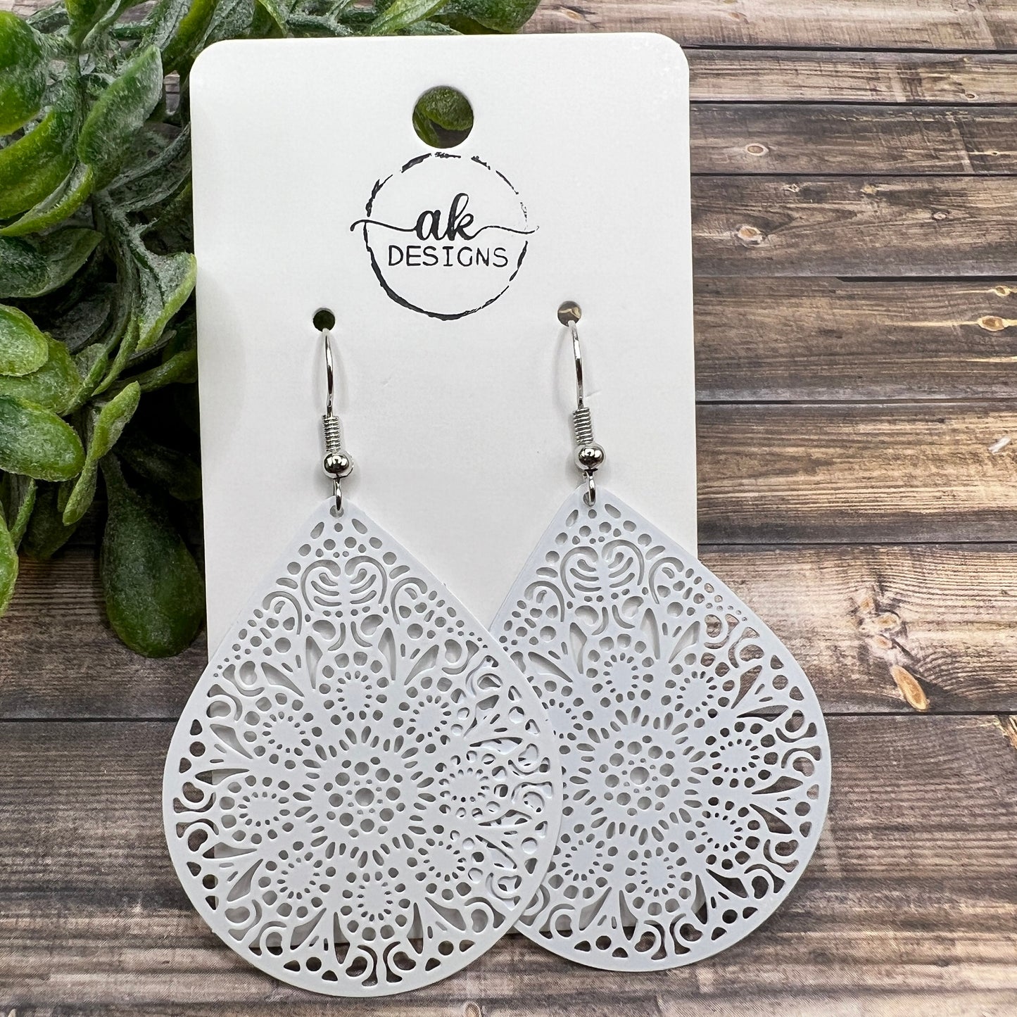 Teardrop Filigree Design Earrings - Clearance