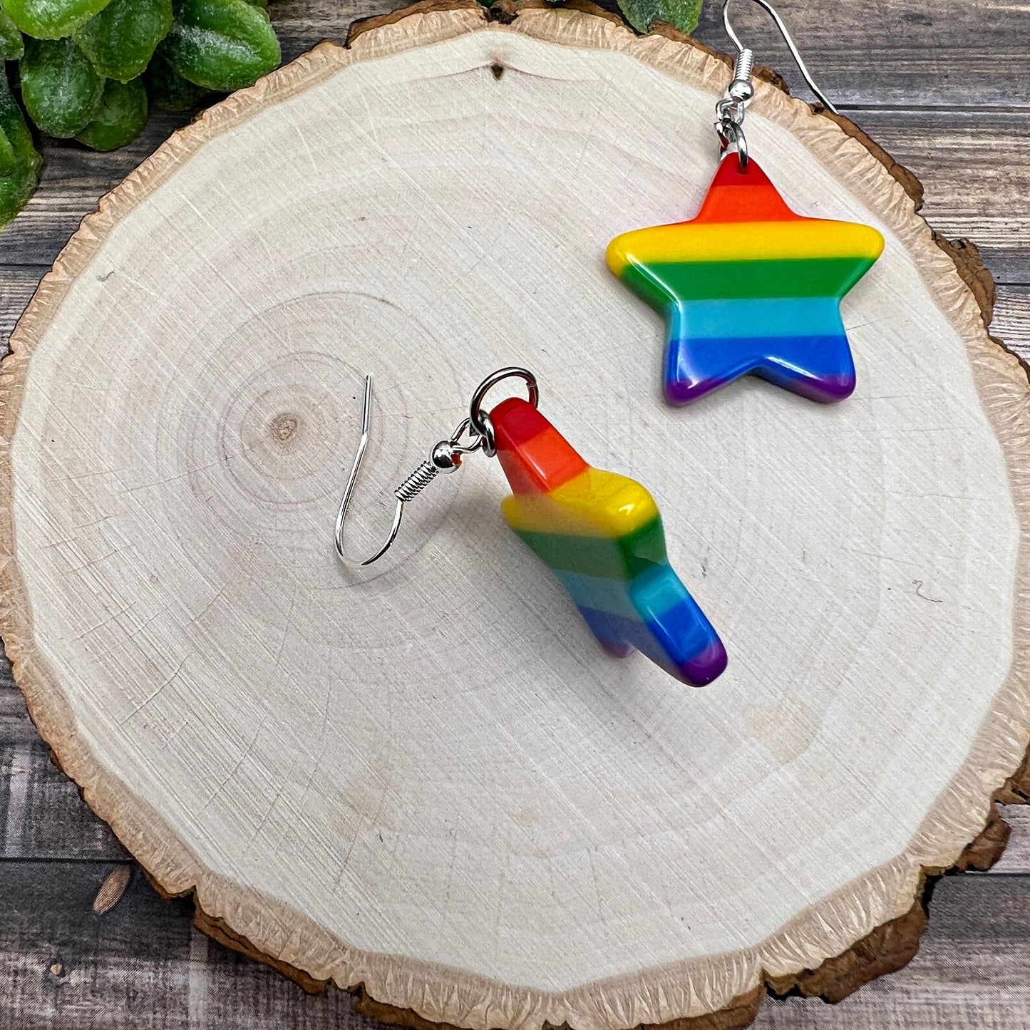 Rainbow Star Acrylic Pride Month LGBTQ+  Earrings, Hypoallergenic Gift