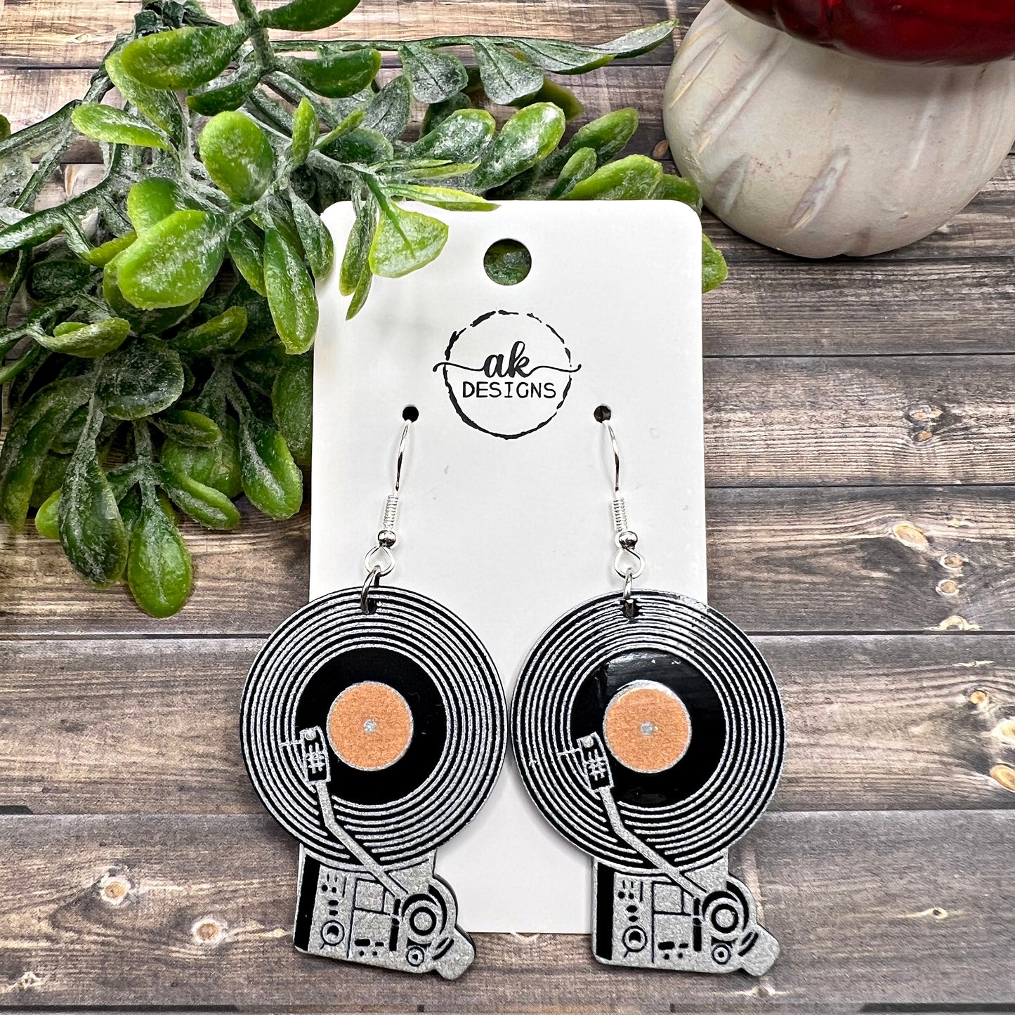 Record Player Album Earrings