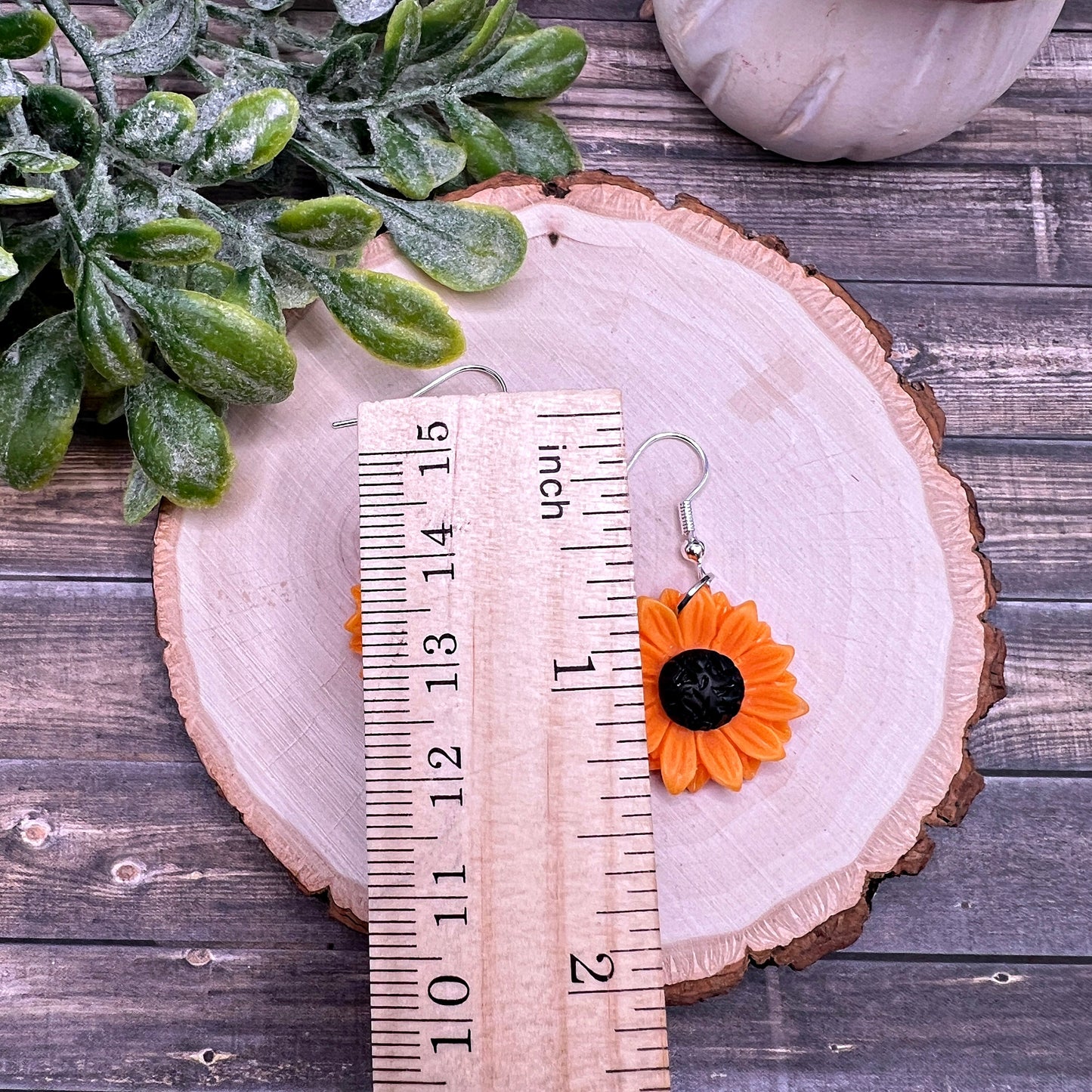 Sunflower Bright Yellow Floral Lightweight Spring/Summer Dangle Earrings | Hypoallergenic Gift