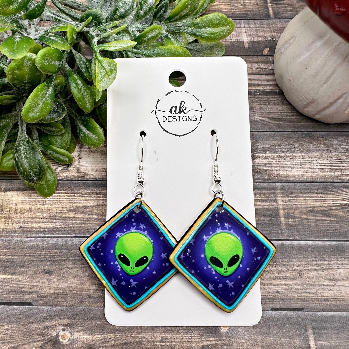 Lightweight Alien Abduction UFO Acrylic  Space Earrings