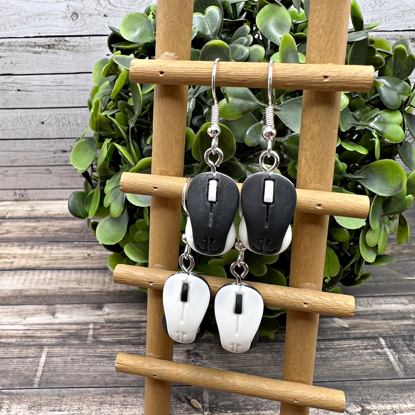 Wireless Mouse Replica Lightweight Resin  Earrings, Hypoallergenic Gift for Techies