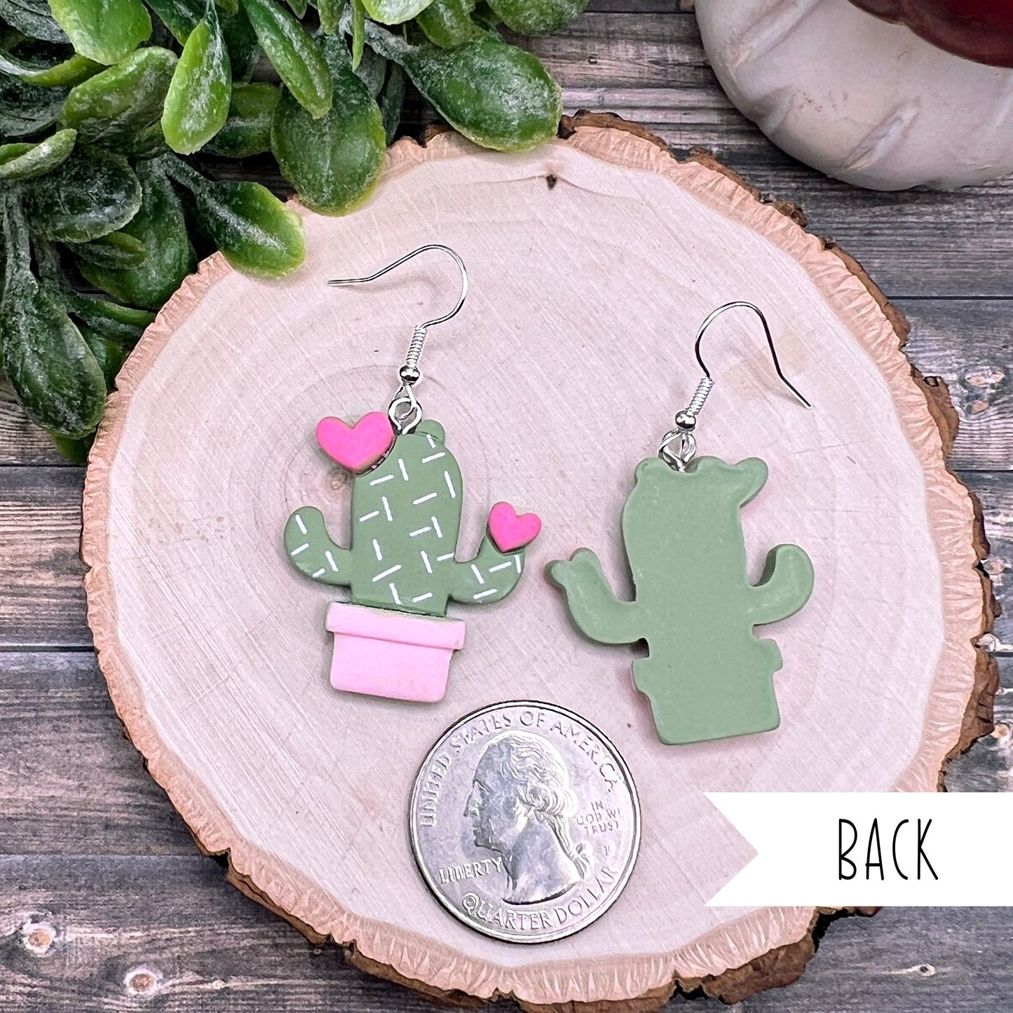 Cactus Succulent Plant Earrings - Clearance