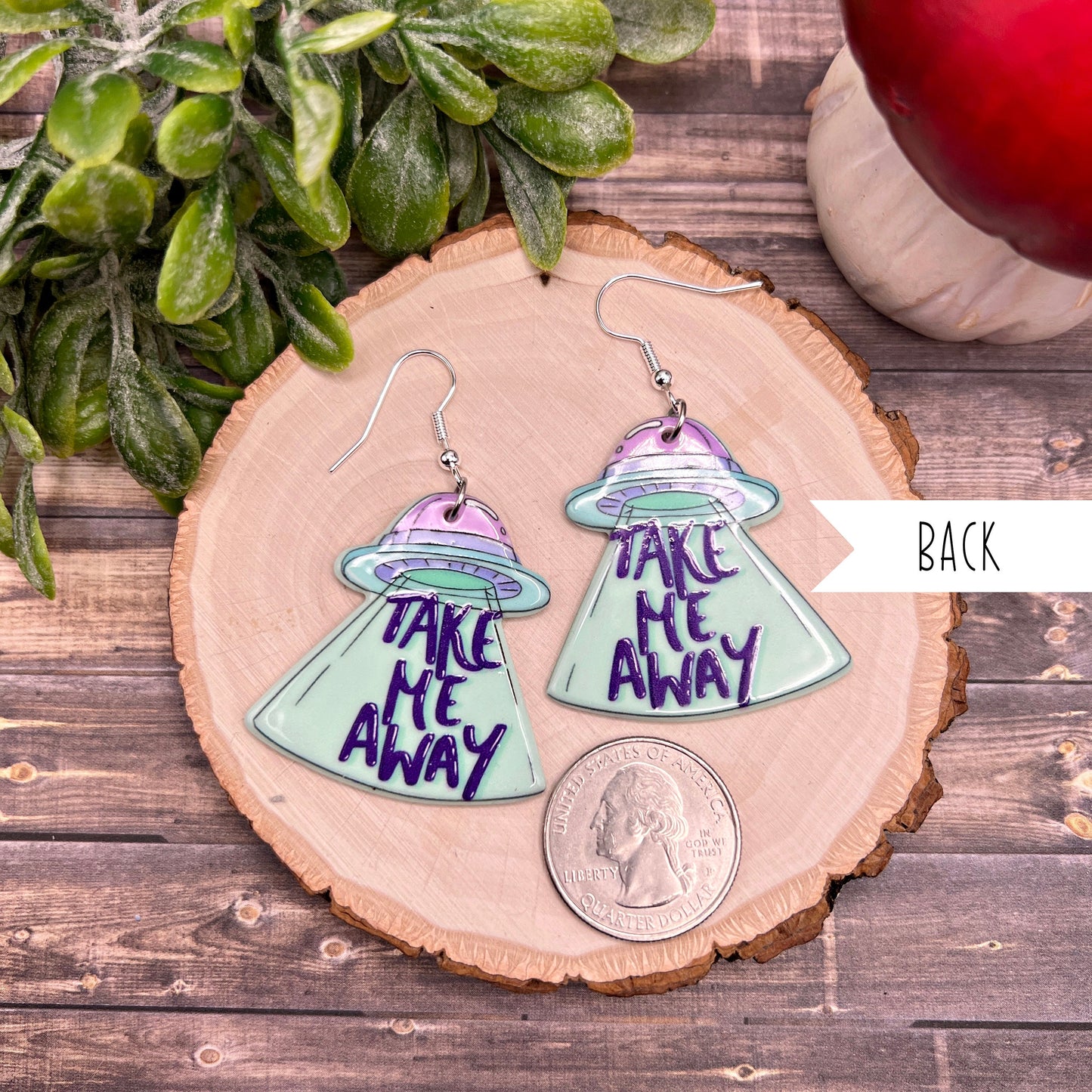 Lightweight Alien Abduction UFO Acrylic  Space Earrings