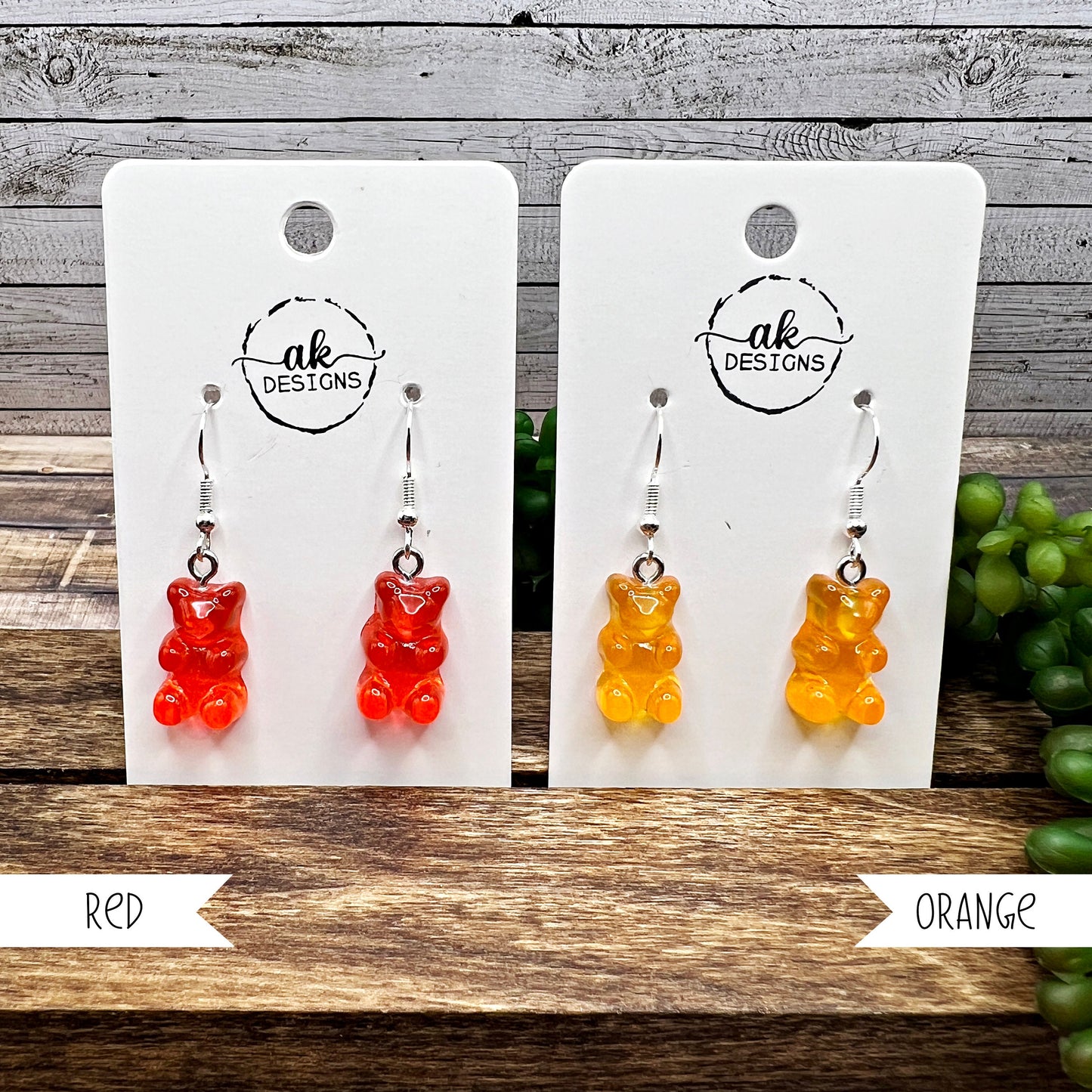 Gummy Bear Miniature Candy  Earrings, Hypoallergenic Colorful Food Gift - Clearance