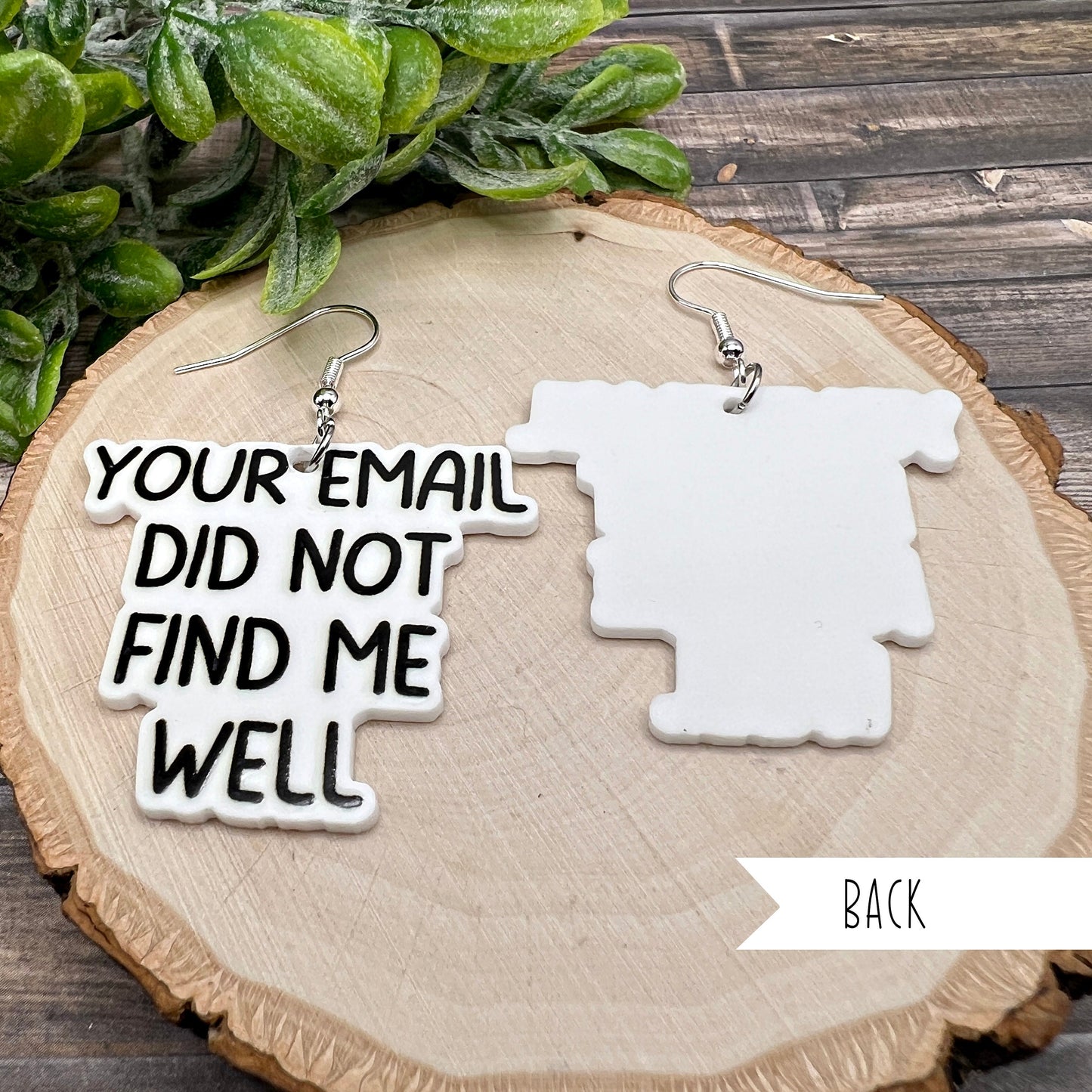 Sarcastic Humor Planar Resin I Hope Your Phone Falls in a Toilet Your Email Did Not Find Me Well Dangle Earrings, Hypoallergenic Gift