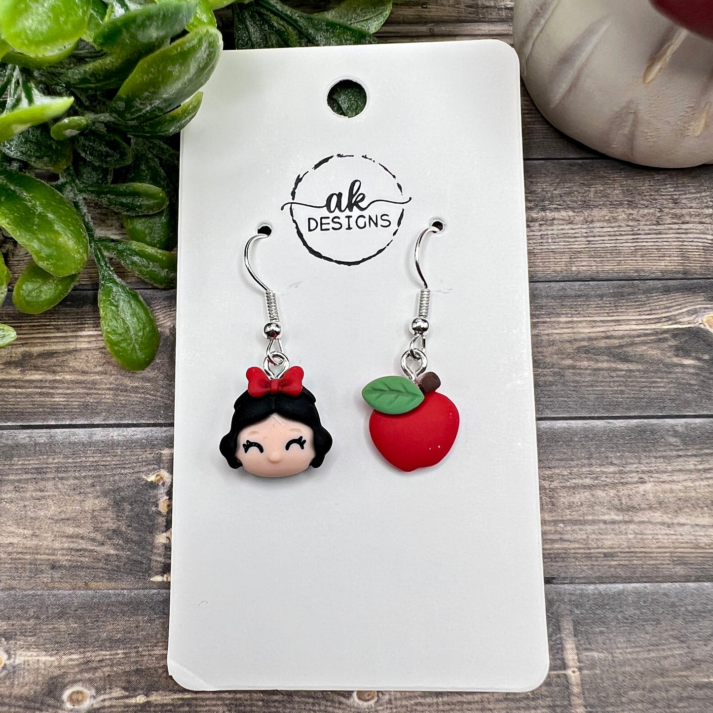 Petite/Dainty Mismatched Cartoon Resin Earrings, Silver/Silver-tone  Earrings, Hypoallergenic Gift for Girls