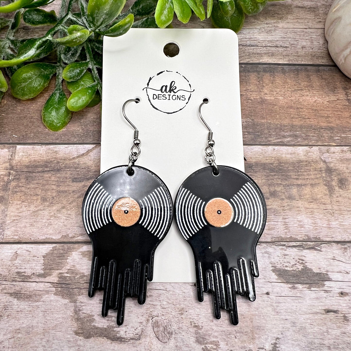 Record Player Album Earrings