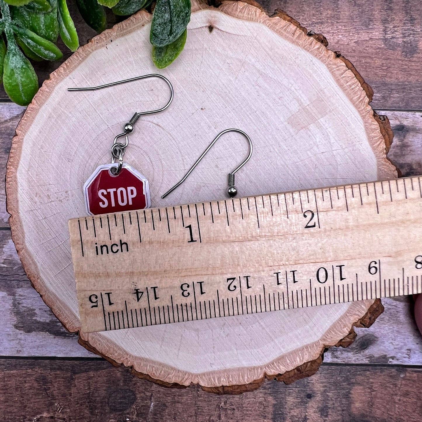 STOP Sign Dangle Earrings