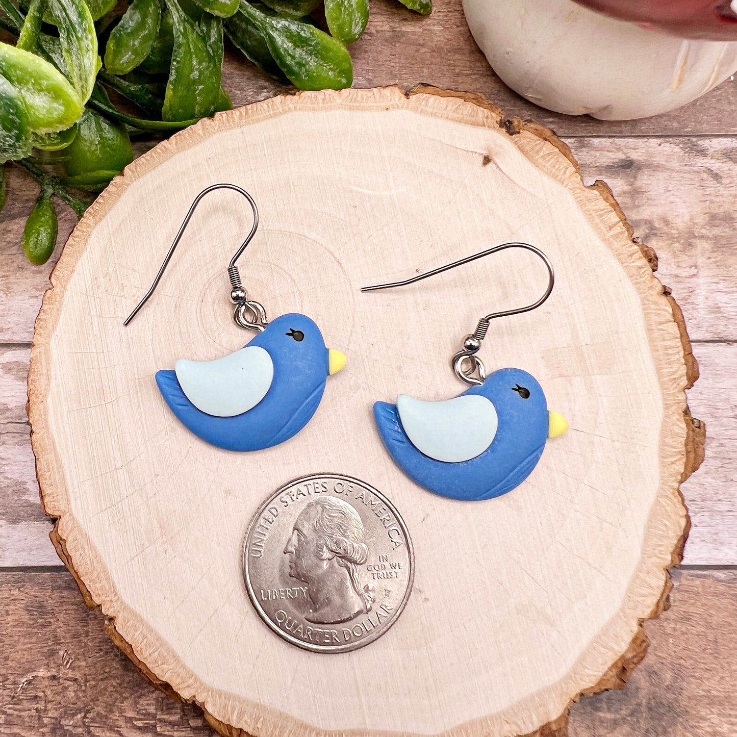 Kawaii Blue Bird  Earrings