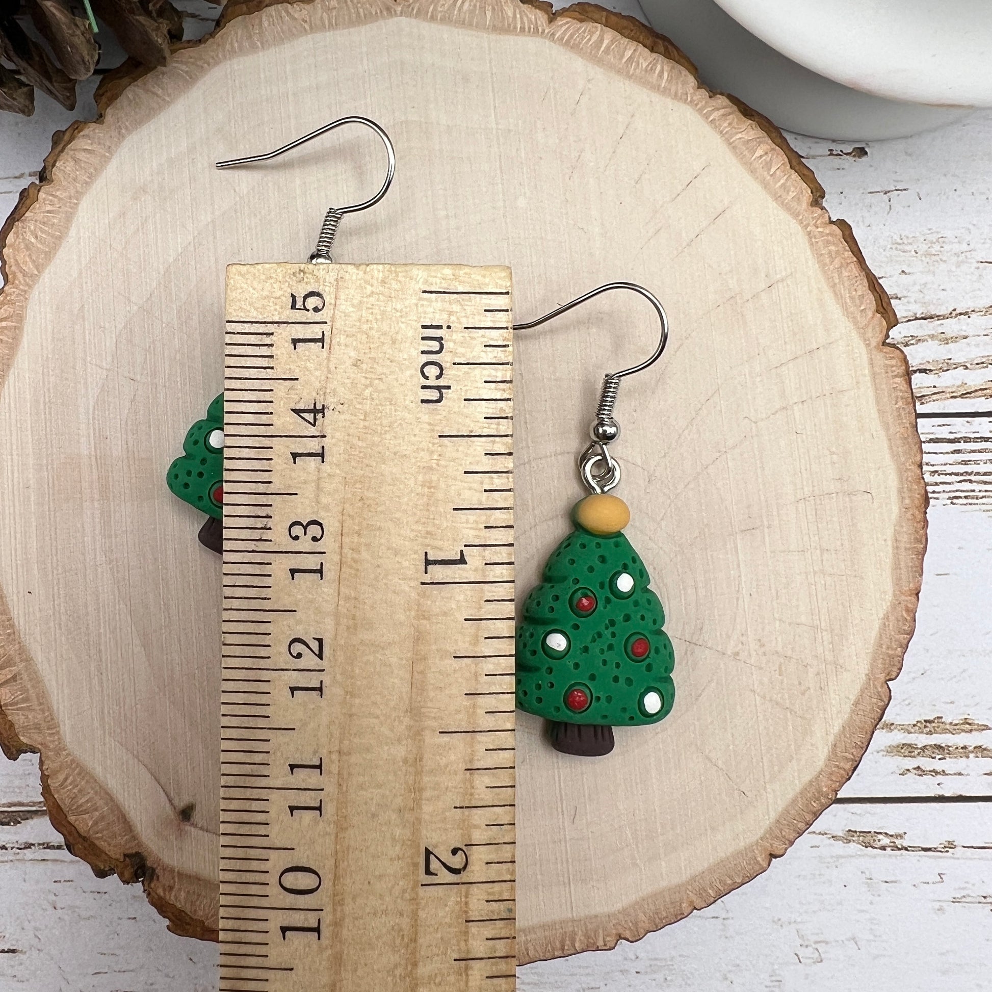 Christmas Tree Kawaii Cartoon Resin Dangle Hypoallergenic Holiday Earrings