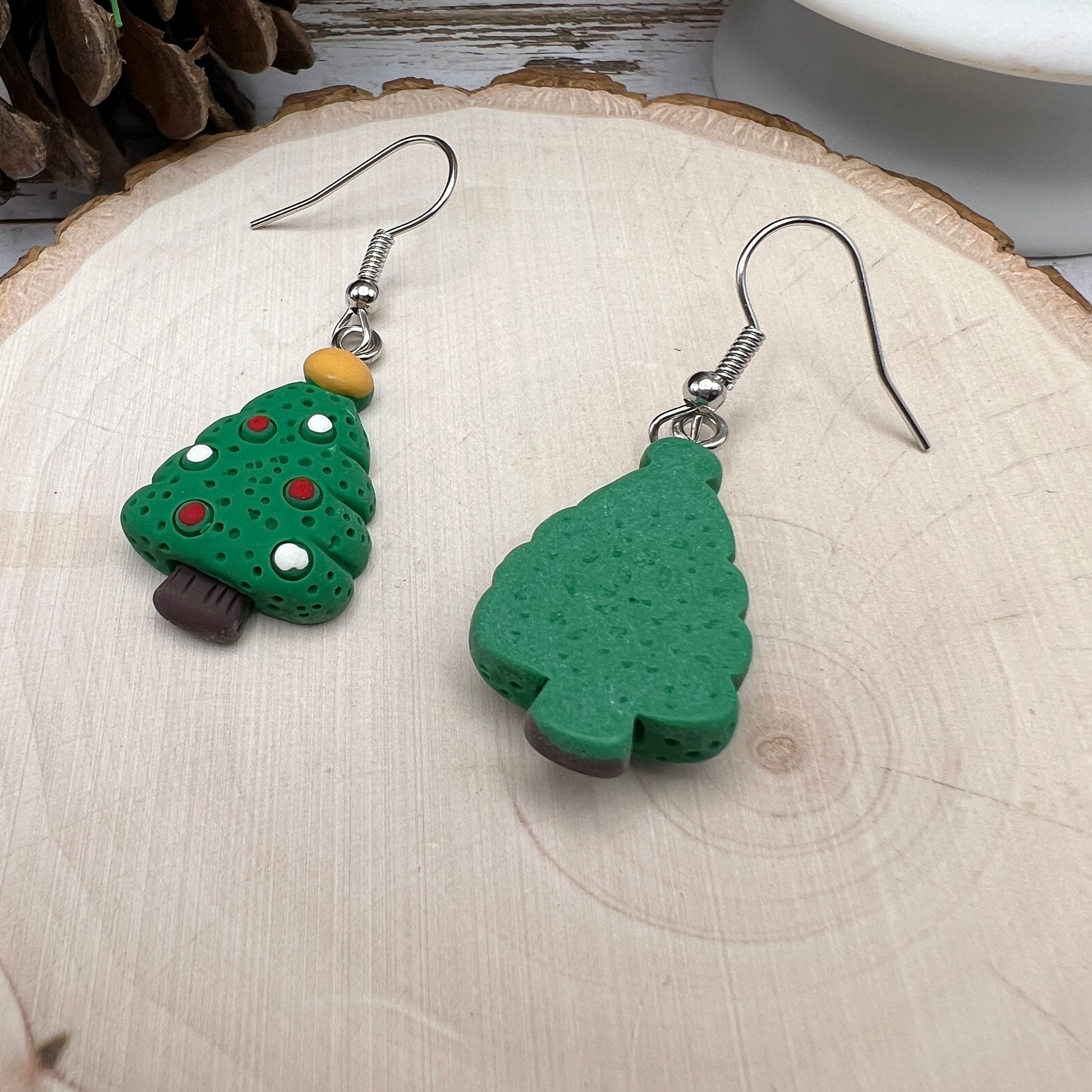 Christmas Tree Kawaii Cartoon Resin Dangle Hypoallergenic Holiday Earrings