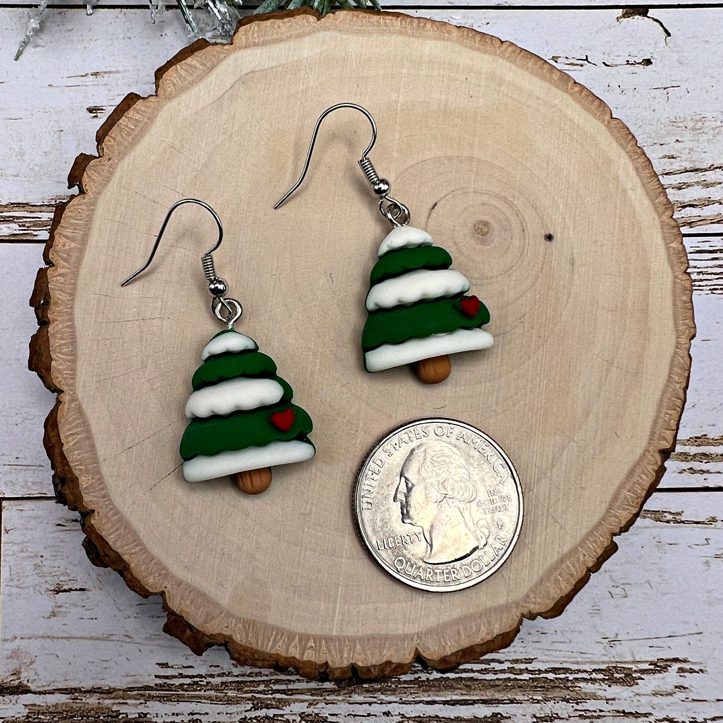 Christmas Tree Kawaii Cartoon Resin Dangle Hypoallergenic Holiday Earrings