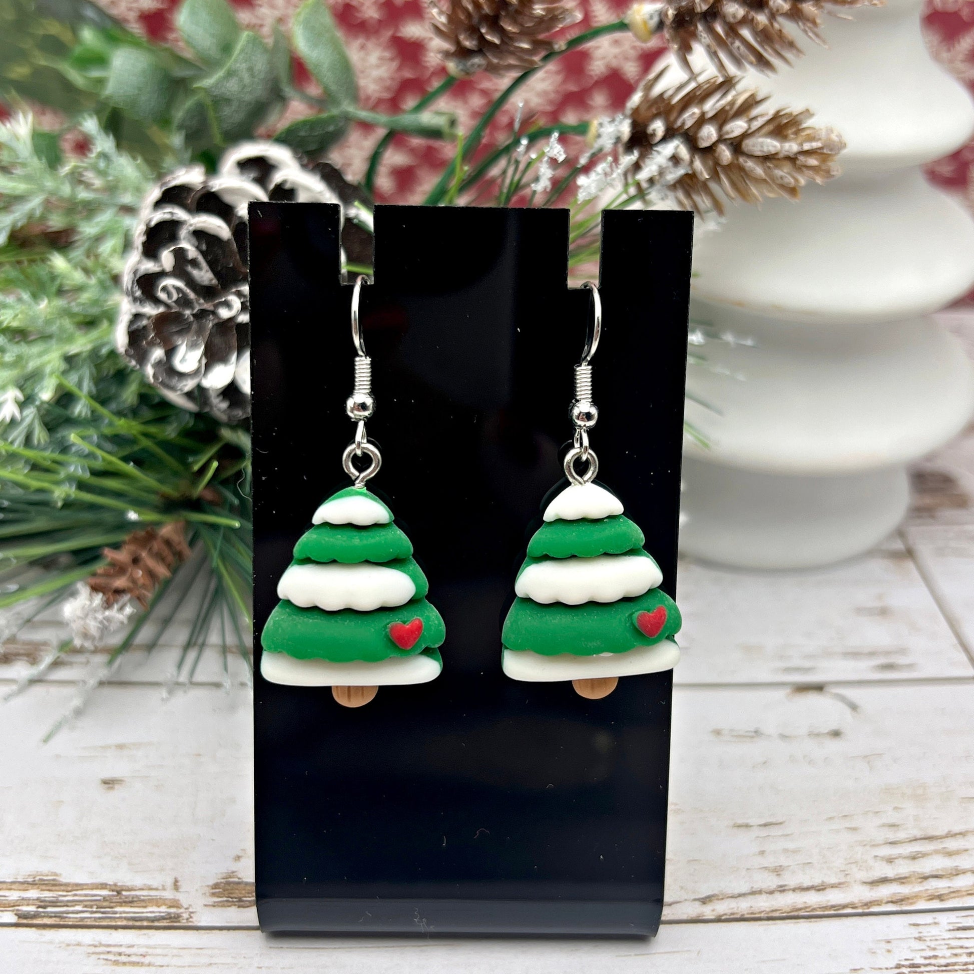 Christmas Tree Kawaii Cartoon Resin Dangle Hypoallergenic Holiday Earrings