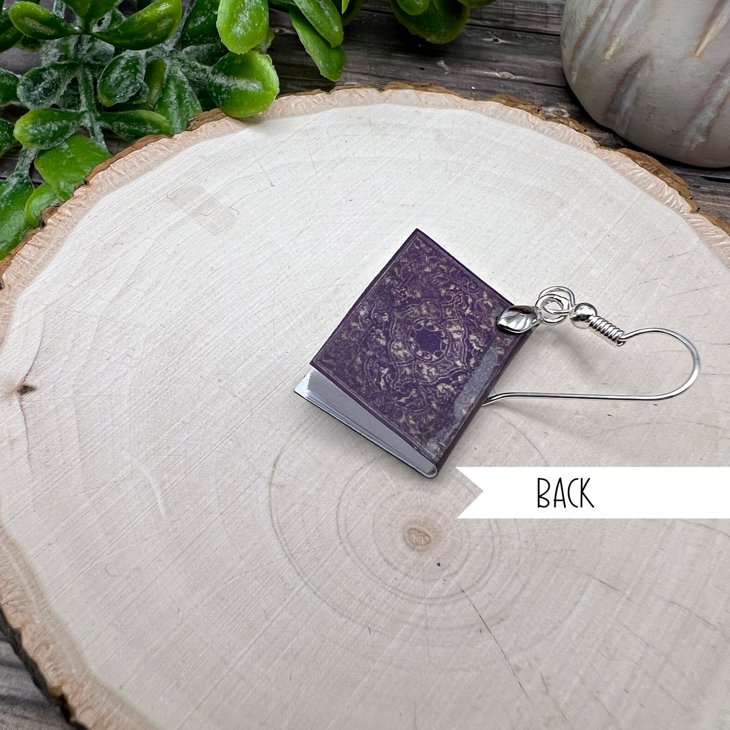 Miniature Softcover Book / Books Sterling Silver Earrings